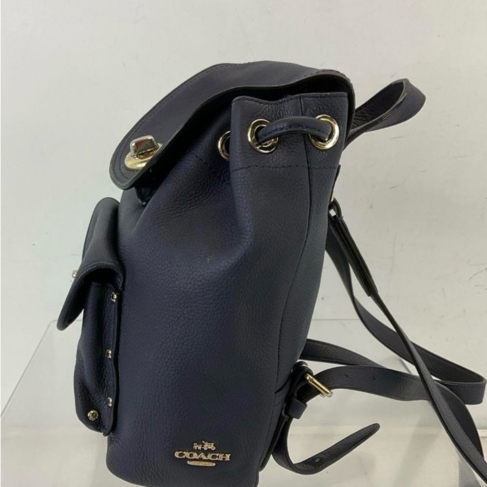 Coach Blue Mini Turnlock Rucksack - Picture 4 of 7